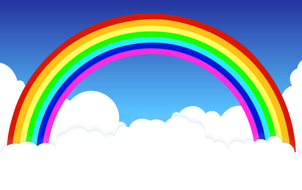 自然の背景に雲の虹 - ベクター画像