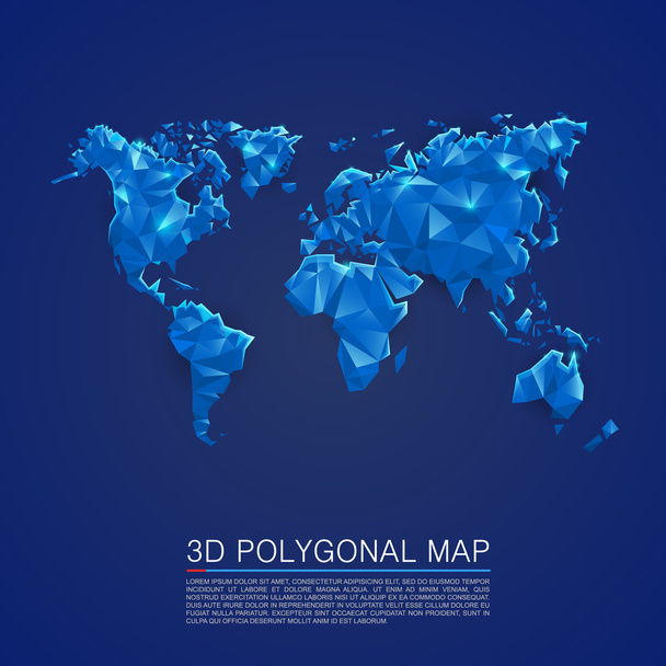 Mapa 3d capa de arte polígono
 - Vetor, Imagem
