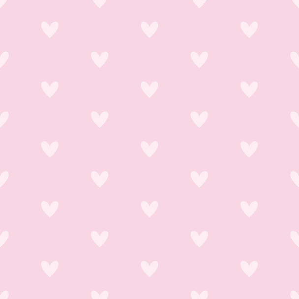シンプルなピンクハートのシームレスなパターンデザイン - ベクター画像