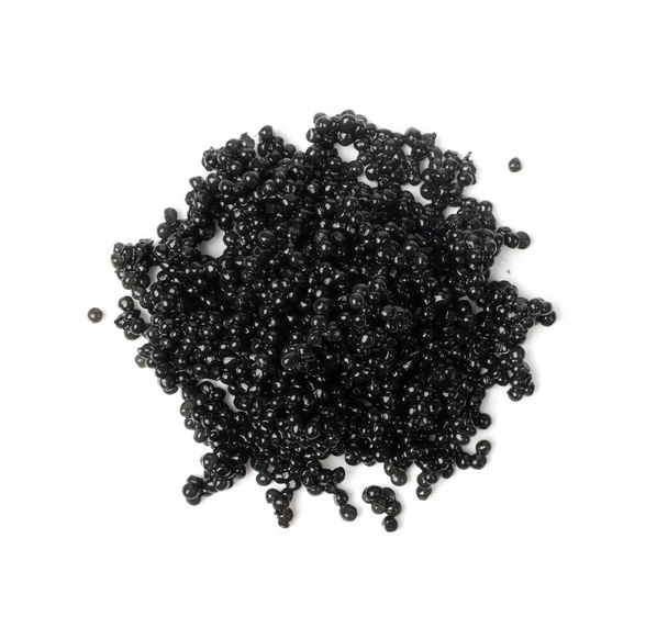 Black Caviar Isolated, Sturgeon, Sevruga, Beluga Caviare, Luxury Seafood, Expensive Gourmet Delicatessen, Black Caviar on White Background - Photo, Image