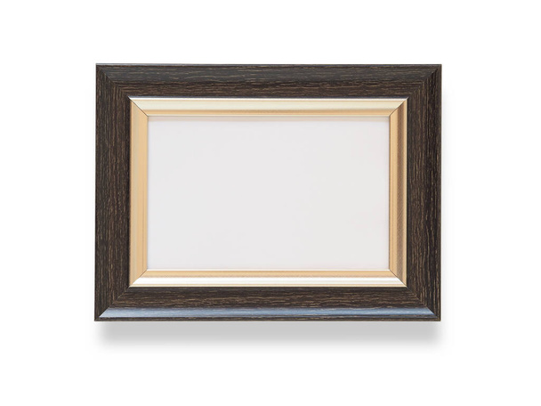 Quadro de foto de borda retângulo de madeira isolado no fundo branco - Foto, Imagem