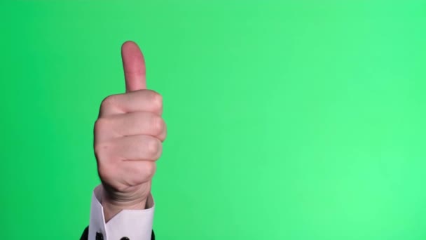 Thumbs up on a chromakey background. Close-up. - Footage, Video
