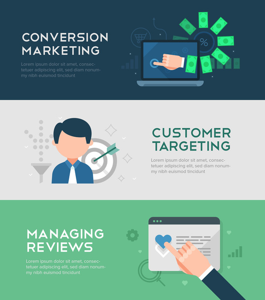 Conversión Marketing Banners
 - Vector, Imagen