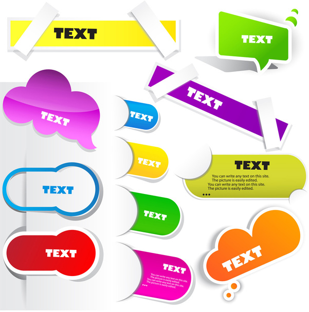 Colorful paper bookmarks. Vector set - Vektor, kép