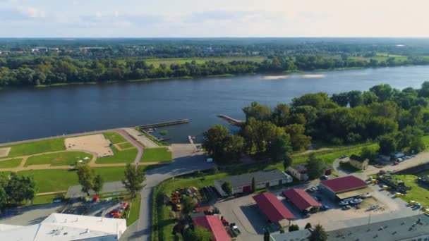 Marina Torun Przystan River Vistula Wisla Aerial View Poland. High quality 4k footage - Footage, Video
