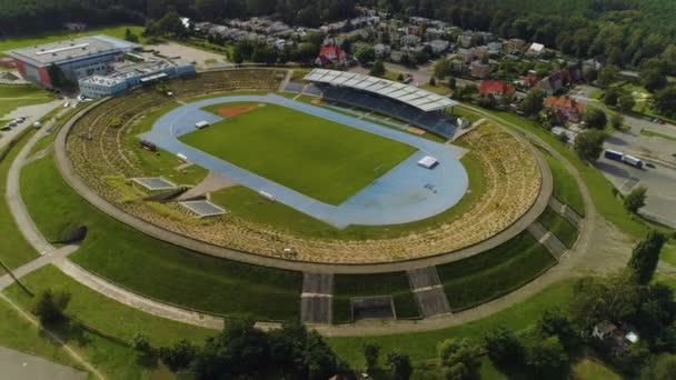 Mosir Stadion Pila Stadion Aerial View Polen. Hoge kwaliteit 4k beeldmateriaal - Video