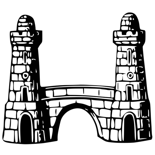 Wektorowa sylwetka zamku na białym tle - Wektor, obraz