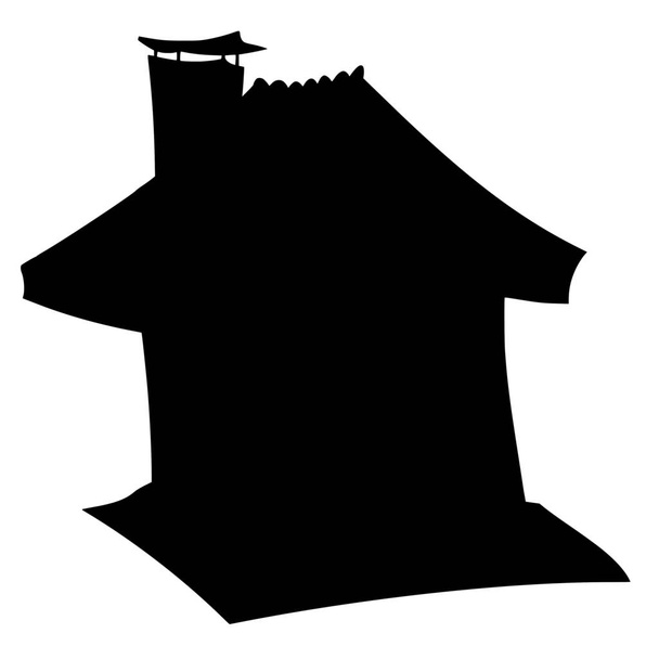 Vektor Silhouette des Hauses auf weißem Hintergrund - Vektor, Bild