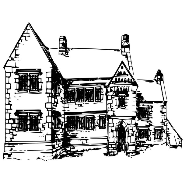 Векторний силует будинку на білому тлі
 - Вектор, зображення