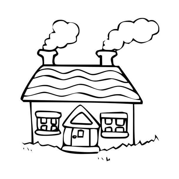 Vector silhouette of house on white background - Vector, Image