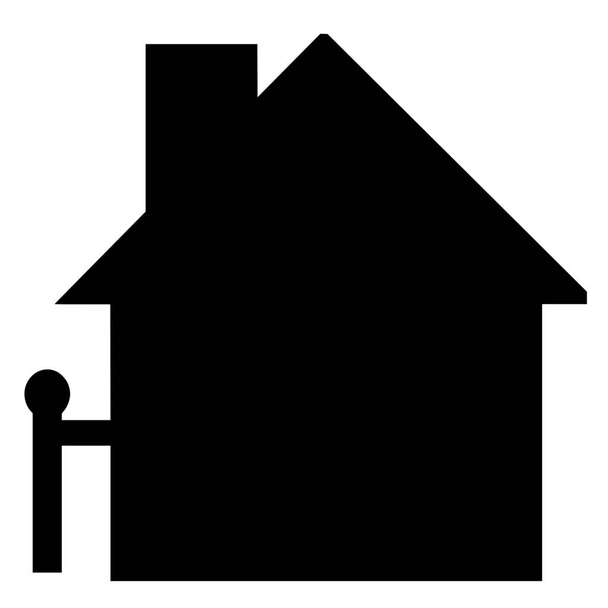 Векторный силуэт дома на белом фоне
 - Вектор,изображение