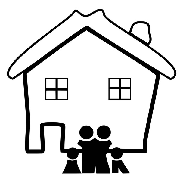 Vector silhouette of House on white background - Vector, Image