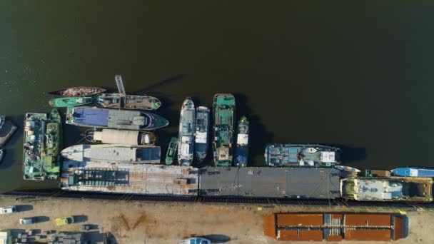 Hiver Port Torun Port Zimowy Vue Aérienne Pologne. Images 4k de haute qualité - Séquence, vidéo