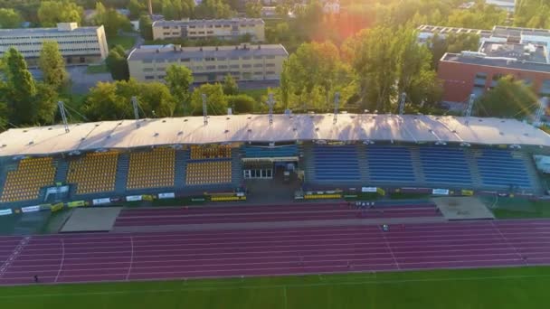 Elana Club Stadyumu Torun Stadyumu Klubu Sportowego Hava Manzarası Polonya. Yüksek kalite 4k görüntü - Video, Çekim
