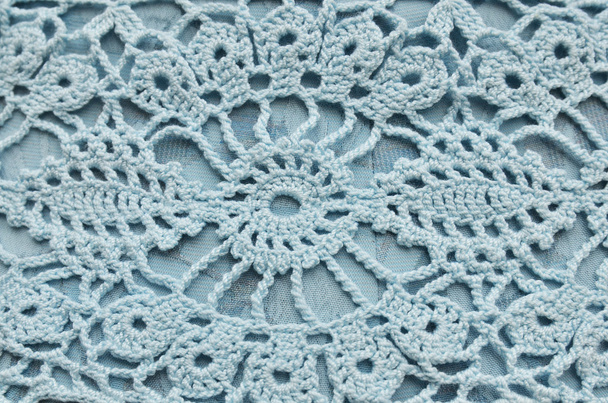 Крупный план синего узора вязания
 - Фото, изображение