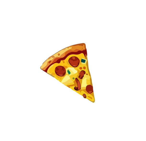  Háromszögletű szelet vágva a fő pizzától. Vektorillusztráció - Vektor, kép