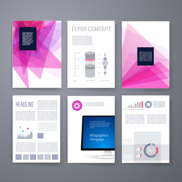 Sjabloon de ontwerpset voor Web, Mail, Brochures. Mobile, technologie, App ui en Infographic Concept. - Vector, afbeelding