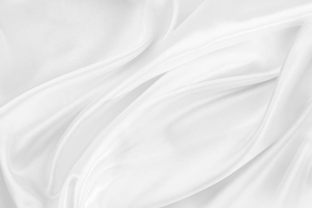 Rippled white silk fabric texture backgroun - Fotografie, Obrázek