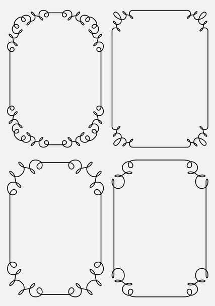 Set of four calligraphic frames - Vector, imagen
