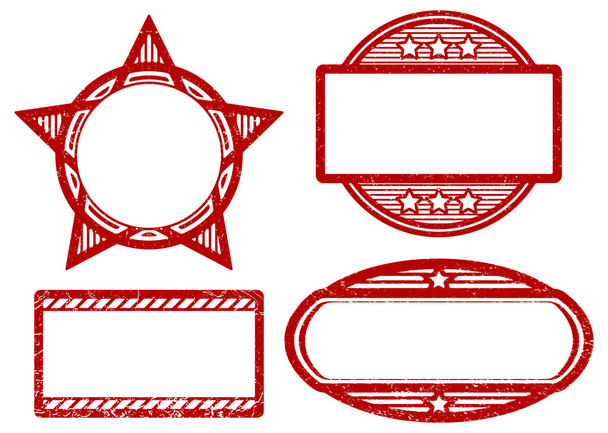 4 plantillas de sellos de goma
 - Vector, imagen