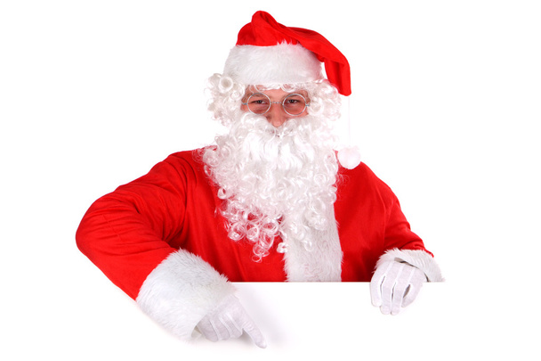 Santa claus a prázdný znak - Fotografie, Obrázek