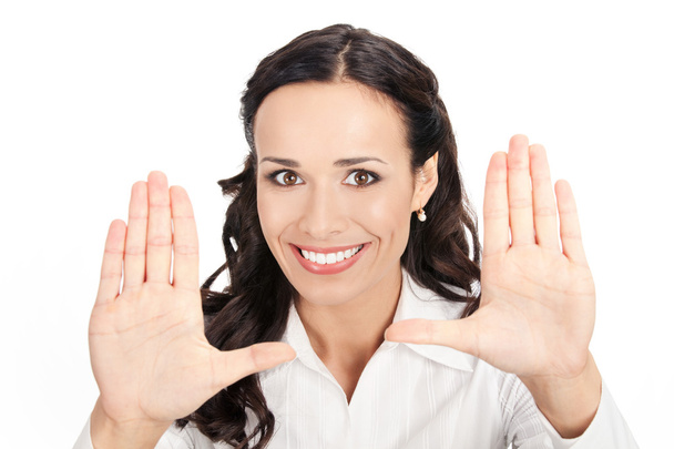 Businesswoman with stop gesture - Foto, afbeelding