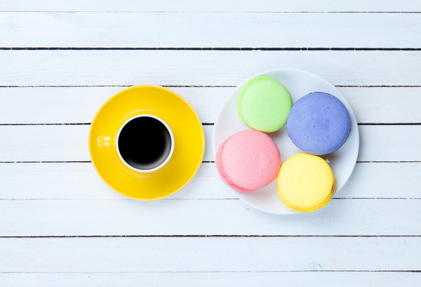 Cup of coffee and macarons - Photo, image