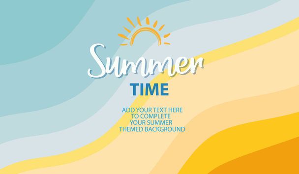 Fond de l'heure d'été avec illustration texte. Illustration vectorielle d'un fond lumineux de l'heure d'été. - Vecteur, image