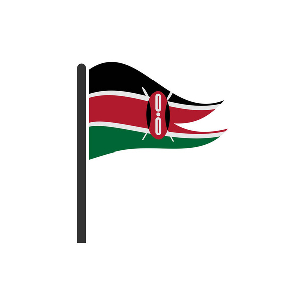 Keňská vlajka ikona nastavena, keňská ikona den nezávislosti nastaven vektorový symbol - Vektor, obrázek