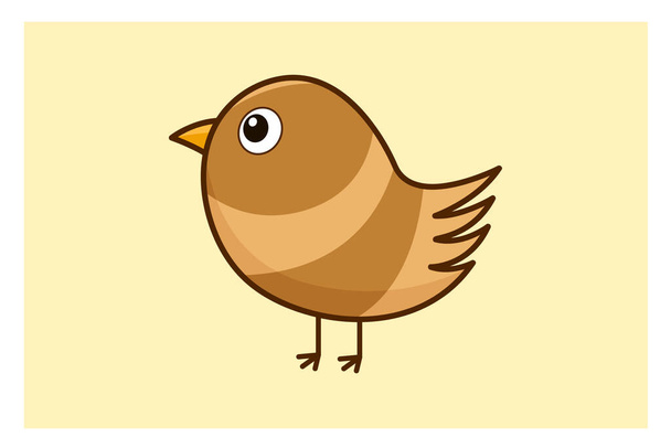 vektorové ilustrace umění Ikona roztomilé hnědé malý ptáček s cik cak ocas  - Vektor, obrázek