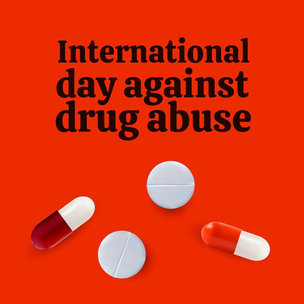 Διεθνής ημέρα κατά της χρήσης ναρκωτικών. Μπάνερ, πόστερ. εικονογράφηση διανύσματος - Διάνυσμα, εικόνα