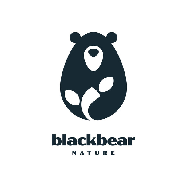 Black bear and nature logo design vector graphic symbol icon illustration creative idea - Vector, Image