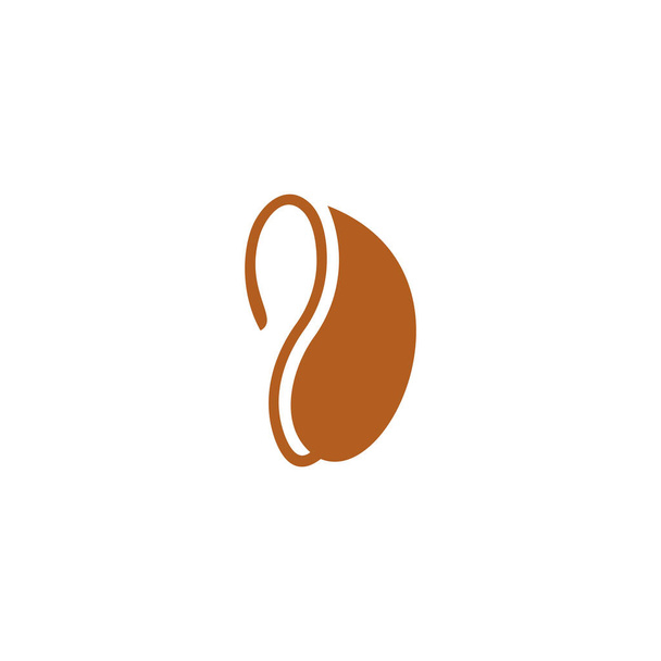 curvas hoja grano de café símbolo vector  - Vector, imagen