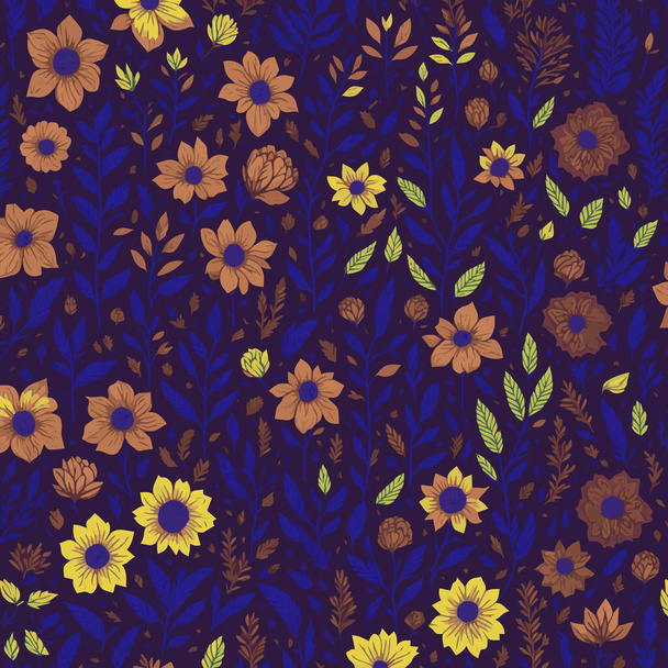 full page flower pattern illustration - Vektör, Görsel