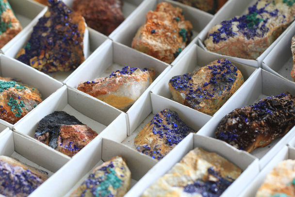 azuryt tekstury mineralnej jako bardzo ładne tło mineralne - Zdjęcie, obraz