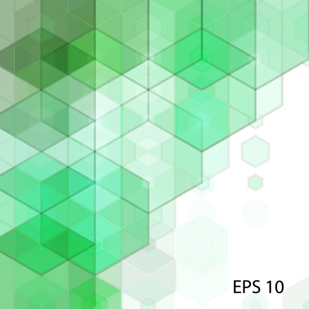 Green hexagon background, pattern, hexagon wallpaper. Vector illustration EPS 10 - Вектор,изображение