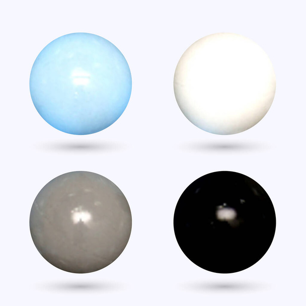 Collection of colorful glossy spheres isolated on white. illustration for your design. - ベクター画像
