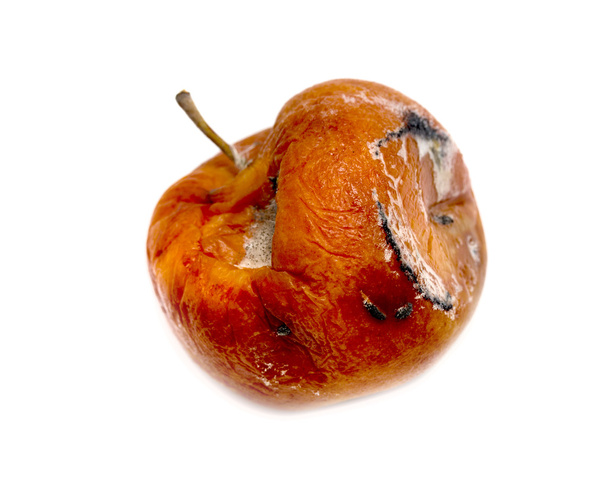 Manzana podrida estropeada
 - Foto, imagen