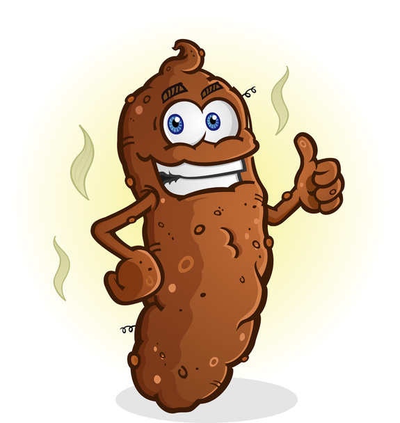 Poop Thumbs Up Cartoon Character - Vector, Image