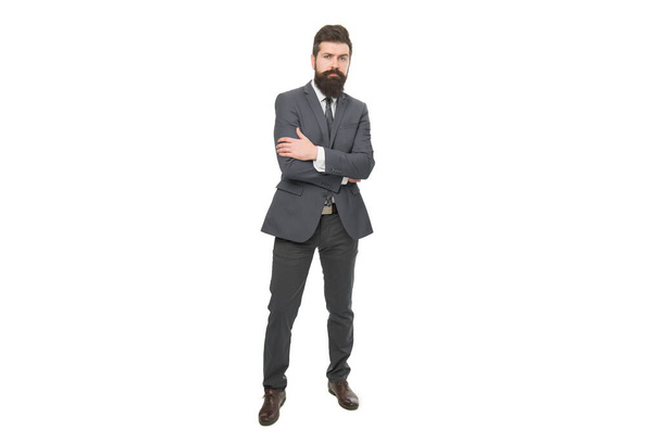 Dress confidently. Businessman in formal wear. Bearded man with formal look. Formal fashion and style. Dress code and formalwear. Formal work attire for busy gentleman, copy space. - Photo, image