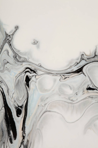Abstract Marble texture grain painting wall. Art flow pour acrylic color. Wave stain blot background. - 写真・画像
