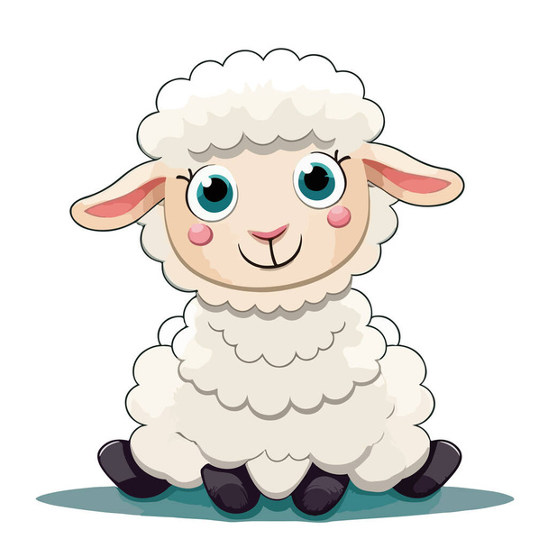 cute sheep cartoon character illustration  - Vektor, kép