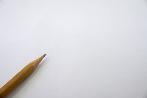 an Isolated Brown Pencil on White Background - Foto, imagen