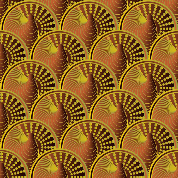 Fond abstrait texturé sans couture aux couleurs brun foncé et jaune doré - Vecteur, image