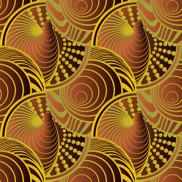 Bezešvé texturované abstraktní pozadí v tmavě hnědé a zlaté žluté barvy - Vektor, obrázek