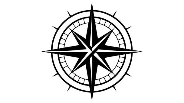 Kompassit kuvake eristetty taustalla. Moderni tasainen kompassi piktogrammi, liiketoiminta, internet käsite. Vektoriesimerkki. - Vektori, kuva