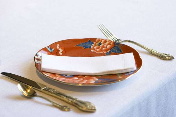 home tableware, plate, cutlery, glass - Фото, зображення