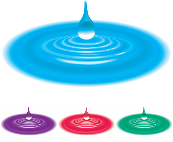 A falling drop of water - Vector, Image