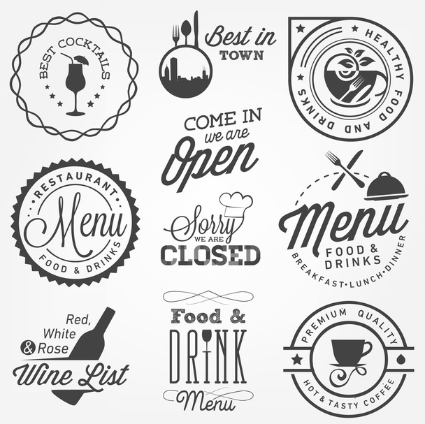 Collection of Restaurant Menu Design Elements in Vintage Style - Vettoriali, immagini