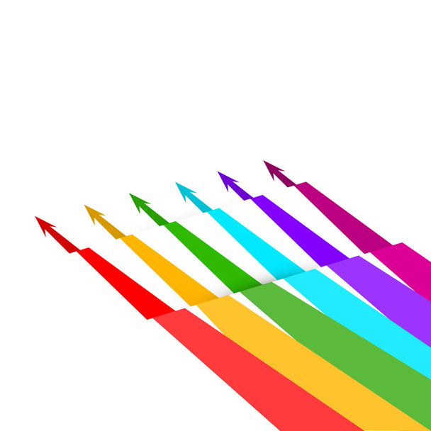 Colorful diagonal arrows on white background - vector - Vector, Image